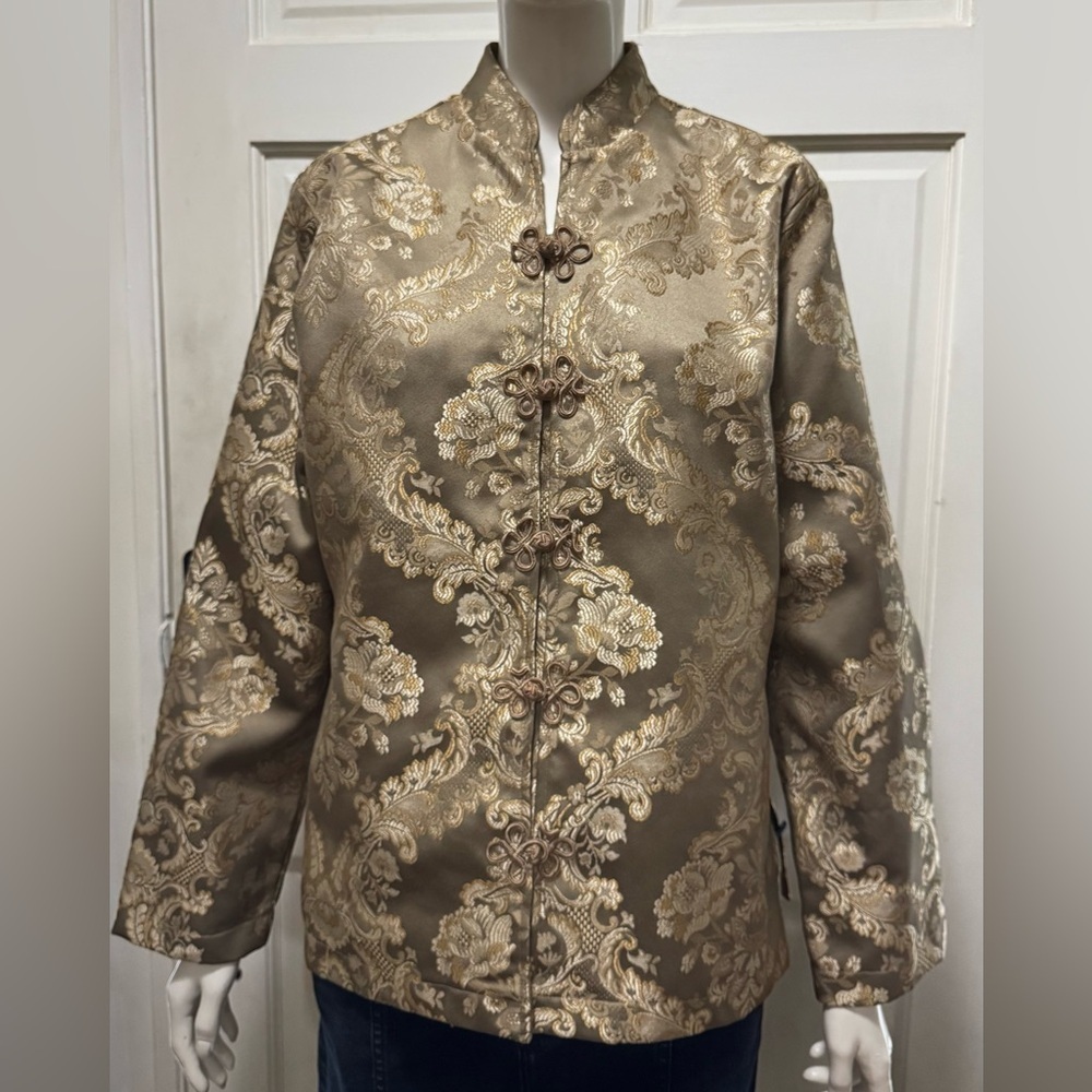 DB SPORT Vintage Elegant Gold Brocade Long Sleeve Women's Jacket P-2